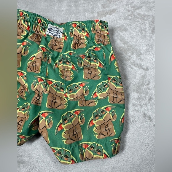 Disney Star Wars X Gap Baby Yoda Grogu Green Swim Trunks Boardshorts 18-24 M - Picture 12 of 16